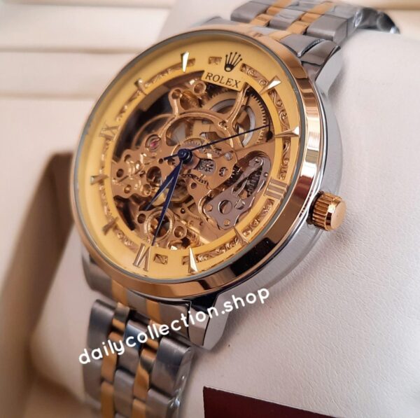 Rolex Automatic Skeleton Watch | Stainless Steel, Luxury Timepiece - Image 5